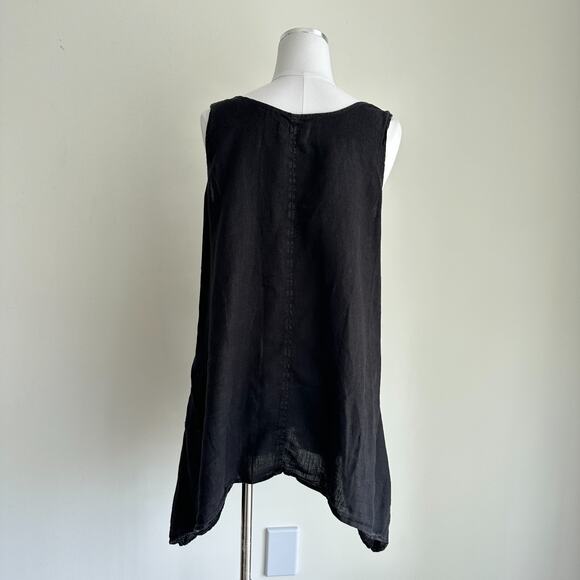 Bodil Linen Top Womens Small Lagenlook Asymmetric Cottage Flowy Boho Coastal - Picture 11 of 13